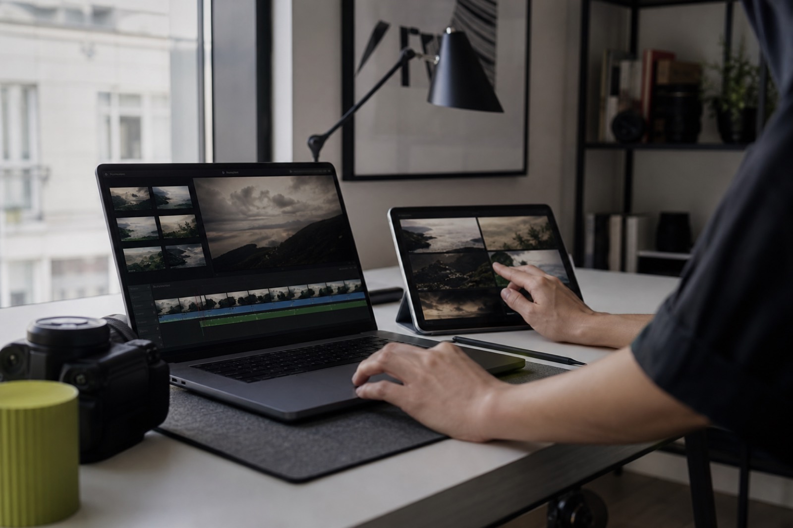 Creator reviewing video drafts and deadline notes on a laptop